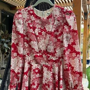 Saint Laurent scarlet red skater minidress size Fr 38